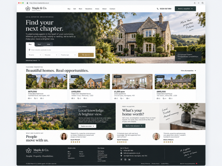 Illustrative estate-agent website concept